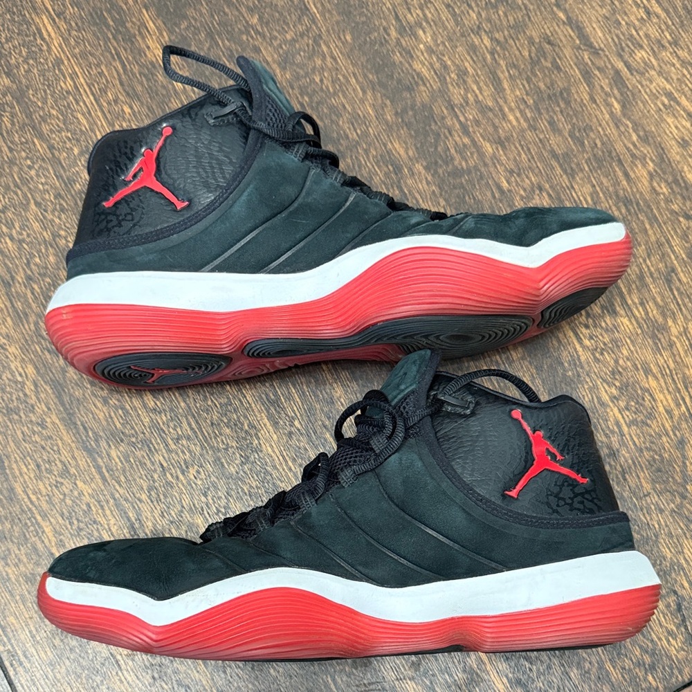 Jordan Men's Black and Red High-Top Sneakers- Super Fly 2017 - Picture 4 of 8